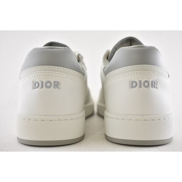 Dior Mens B27 White Grey Leather Low Top Lace Up Flat Trainer Sneakers 44 11 - Picture 12 of 13